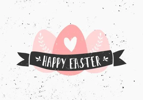 Hand Drawn Easter Greeting Card Template Illustrazione stock