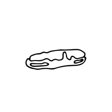 Hand drawn eclair. Doodle vector illustration. Stockillustratie