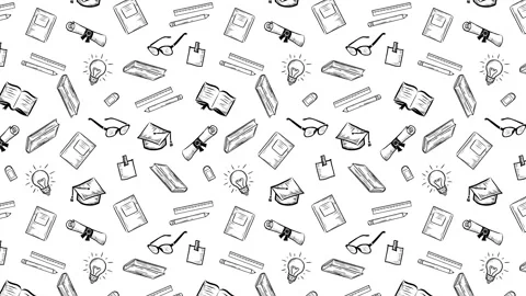 Hand drawn education H pattern 스톡 동영상 248391281