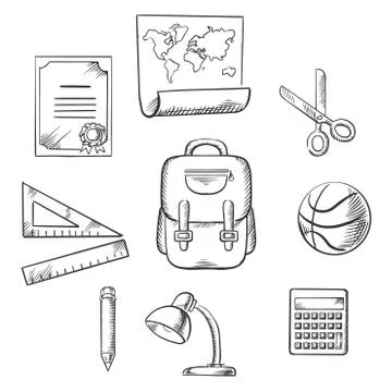 Hand drawn education infographic elements Stock Illustration