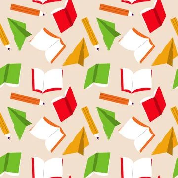 Hand drawn education seamless pattern. Stock Illustration