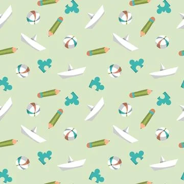 Hand drawn education seamless pattern. Stock Illustration