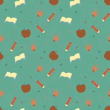 Hand drawn education seamless pattern. Stock Illustration