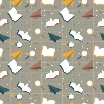Hand drawn education seamless pattern. Stock Illustration