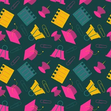 Hand drawn education seamless pattern. Stock Illustration