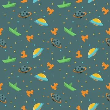 Hand drawn education seamless pattern. Stock Illustration