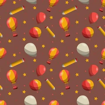 Hand drawn education seamless pattern. Stock Illustration