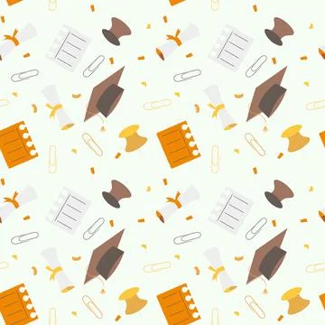 Hand drawn education seamless pattern. Stock Illustration