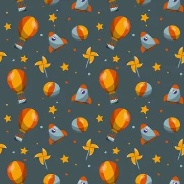 Hand drawn education seamless pattern. Stock Illustration