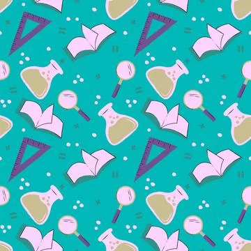 Hand drawn education seamless pattern. Stock Illustration