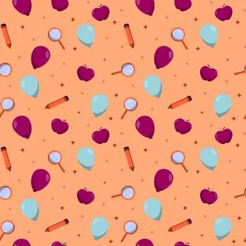 Hand drawn education seamless pattern. Stock Illustration