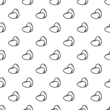 Hand drawn egg pattern for seamless background design イラスト素材