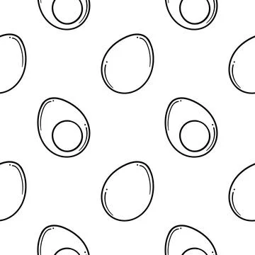 Hand drawn egg seamless pattern Illustrazione stock