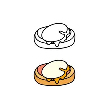 Hand drawn eggs Benedict. Stock Illustration