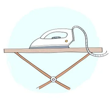 Hand drawn electric iron Stock Illustration