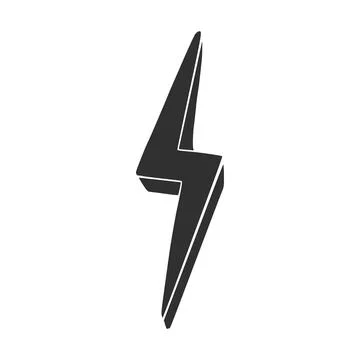 Hand drawn electric lightening element. Stock Illustration