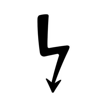 Hand drawn electric lightening element Stock Illustration