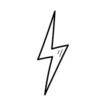 Hand drawn electric lightening element Stock Illustration