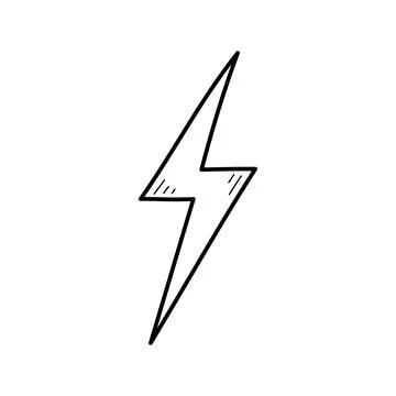 Hand drawn electric lightening element Stock Illustration