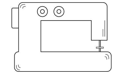 Hand drawn electric sewing machine. A tool for sewing clothes. Hobby Stock Illustration