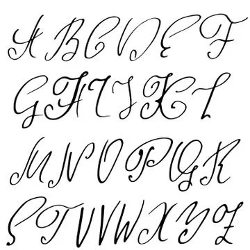 Hand drawn elegant calligraphy font. Modern brush lettering. Grunge style Illustrazione stock