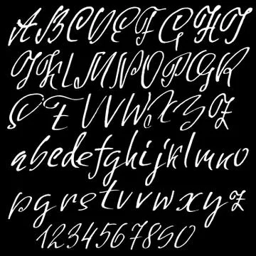 Hand drawn elegant calligraphy font. Modern brush lettering. Grunge style Stock Illustration