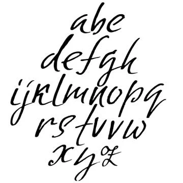 Hand drawn elegant calligraphy font. Modern brush lettering. Grunge style Stock Illustration