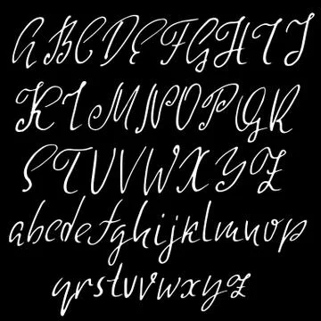 Hand drawn elegant calligraphy font. Modern brush lettering. Grunge style Stock Illustration