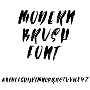 Hand drawn elegant calligraphy font. Modern brush lettering. Grunge style Stock Illustration