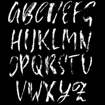 Hand drawn elegant calligraphy font. Modern brush lettering. Grunge style Stock Illustration