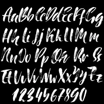 Hand drawn elegant calligraphy font. Modern brush lettering. Grunge style Stock Illustration