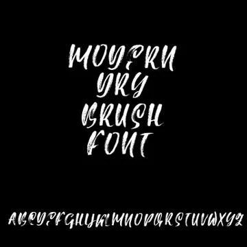 Hand drawn elegant calligraphy font. Modern brush lettering. Grunge style Stock Illustration