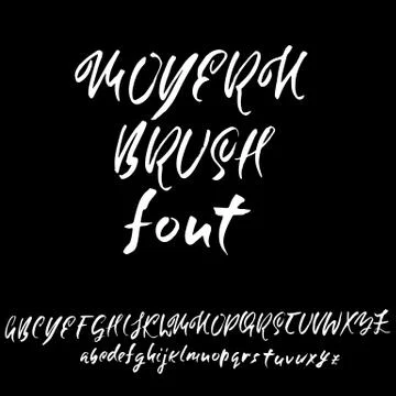 Hand drawn elegant calligraphy font. Modern brush lettering. Grunge style Illustrazione stock