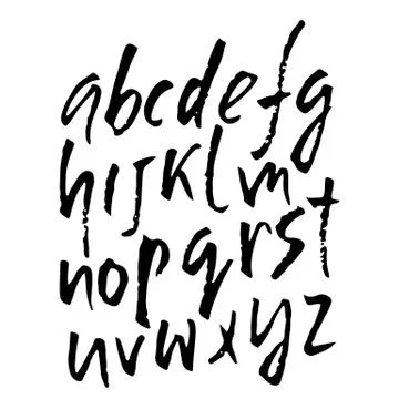 Hand drawn elegant calligraphy font. Modern brush lettering. Grunge style Illustrazione stock