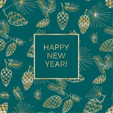 Hand drawn elegant cones for winter celebration Illustrazione stock