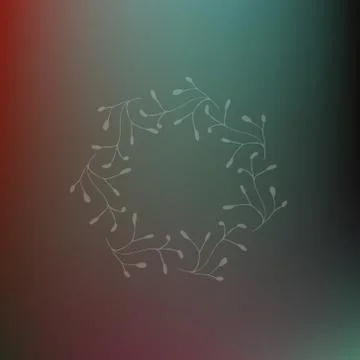 Hand drawn element for design. Floral frame on blurred background. Illustrazione stock