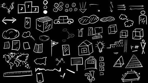 Hand-drawn elements and icons Stock Footage 106711956