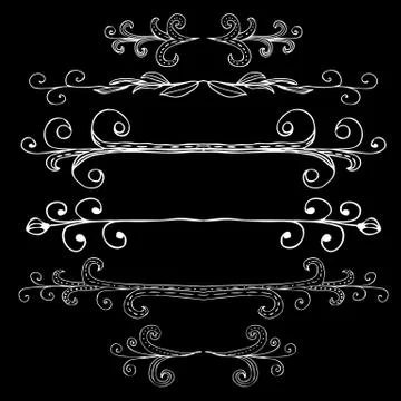 Hand-drawn elements and monograms for design and decorate. Stock Illustration