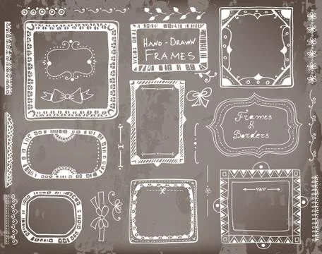 Hand - drawn elements for design Stock Illustration