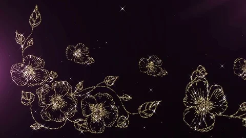Hand Drawn Elements. Gold Flower With Diamonds. Loop Stock Footage 83040813