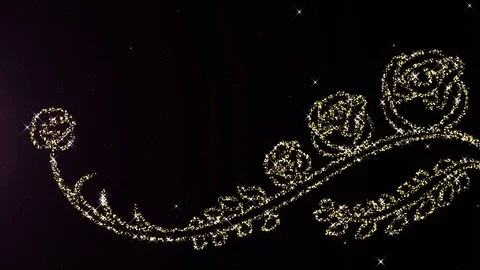 Hand Drawn Elements. Gold Flower With Diamonds. Loop Video stock 83043004