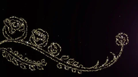 Hand Drawn Elements. Gold Flower With Diamonds. Loop Video stock 83043078