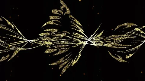 Hand Drawn Elements. Gold Flower With Diamonds. Loop Video stock 83043663