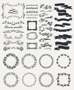 Hand-drawn elements Stock Illustration