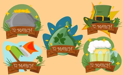 Hand drawn elements for st patrick vector Stock Illustration