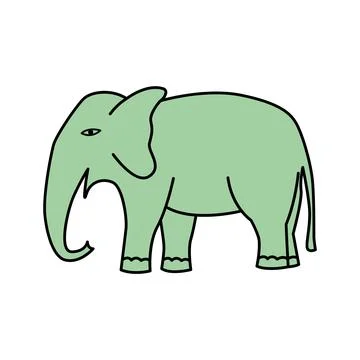 Hand drawn elephant  vector illustration. White background. Illustration
