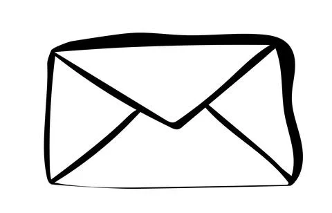 Hand drawn Email envelope icon in doodle style 스톡 일러스트