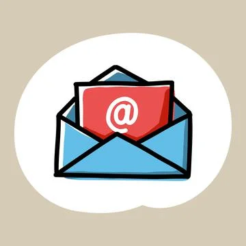 Hand drawn email icon Stock Illustration