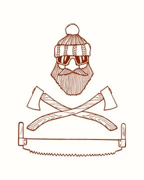 Hand drawn emblem Stock Illustration