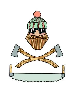 Hand drawn emblem Stock Illustration